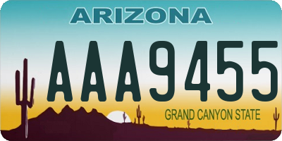 AZ license plate AAA9455