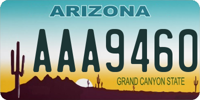 AZ license plate AAA9460