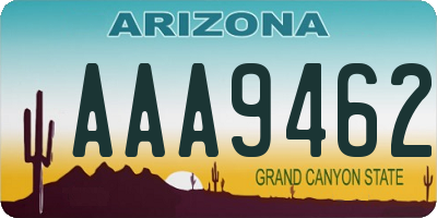 AZ license plate AAA9462