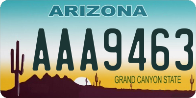 AZ license plate AAA9463