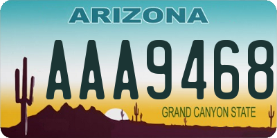 AZ license plate AAA9468