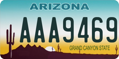 AZ license plate AAA9469