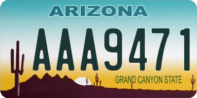 AZ license plate AAA9471