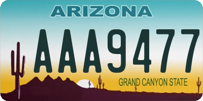 AZ license plate AAA9477