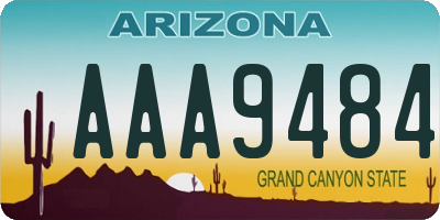 AZ license plate AAA9484