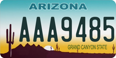 AZ license plate AAA9485