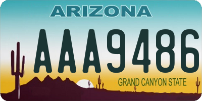 AZ license plate AAA9486