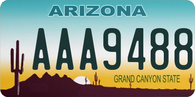 AZ license plate AAA9488