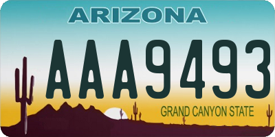 AZ license plate AAA9493