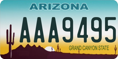 AZ license plate AAA9495