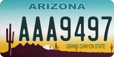 AZ license plate AAA9497