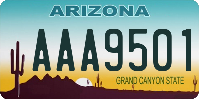 AZ license plate AAA9501