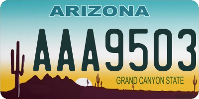 AZ license plate AAA9503