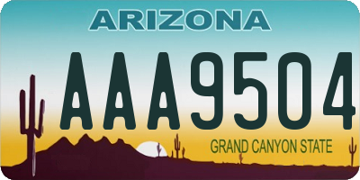 AZ license plate AAA9504