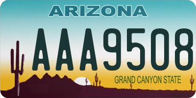 AZ license plate AAA9508