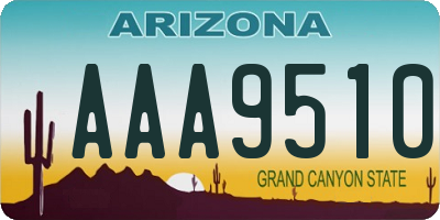 AZ license plate AAA9510