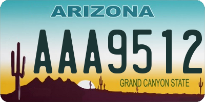 AZ license plate AAA9512