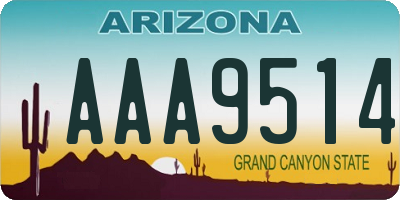 AZ license plate AAA9514