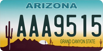 AZ license plate AAA9515