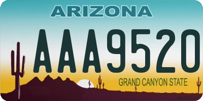 AZ license plate AAA9520