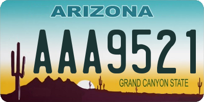 AZ license plate AAA9521