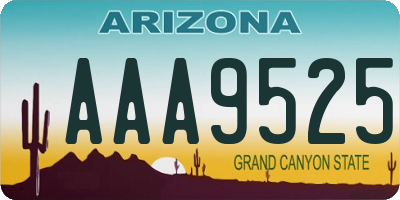 AZ license plate AAA9525