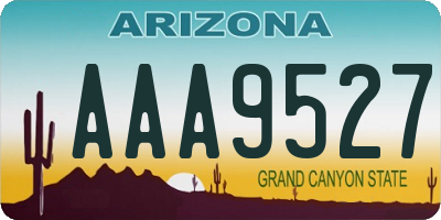 AZ license plate AAA9527