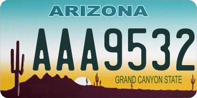 AZ license plate AAA9532