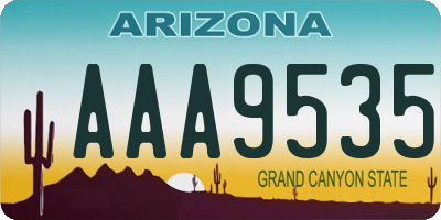 AZ license plate AAA9535