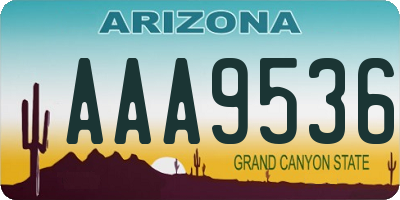 AZ license plate AAA9536