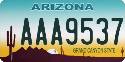 AZ license plate AAA9537