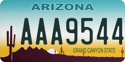 AZ license plate AAA9544