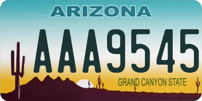 AZ license plate AAA9545