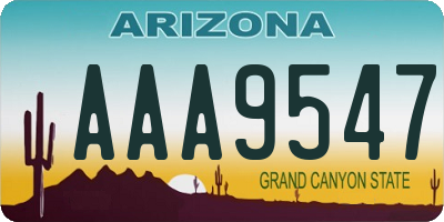 AZ license plate AAA9547