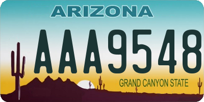 AZ license plate AAA9548