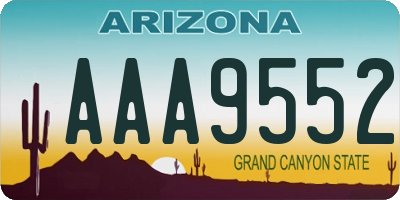 AZ license plate AAA9552