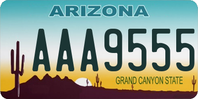 AZ license plate AAA9555