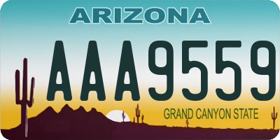 AZ license plate AAA9559