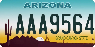 AZ license plate AAA9564