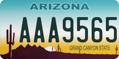 AZ license plate AAA9565