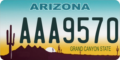 AZ license plate AAA9570