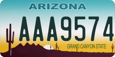 AZ license plate AAA9574