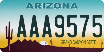 AZ license plate AAA9575