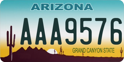 AZ license plate AAA9576