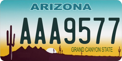 AZ license plate AAA9577