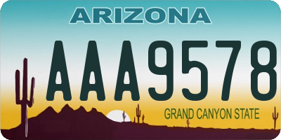 AZ license plate AAA9578