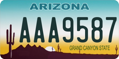 AZ license plate AAA9587