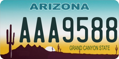 AZ license plate AAA9588
