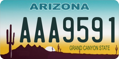 AZ license plate AAA9591