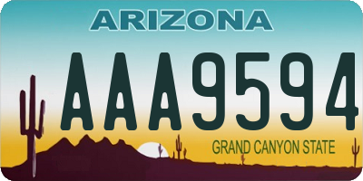 AZ license plate AAA9594